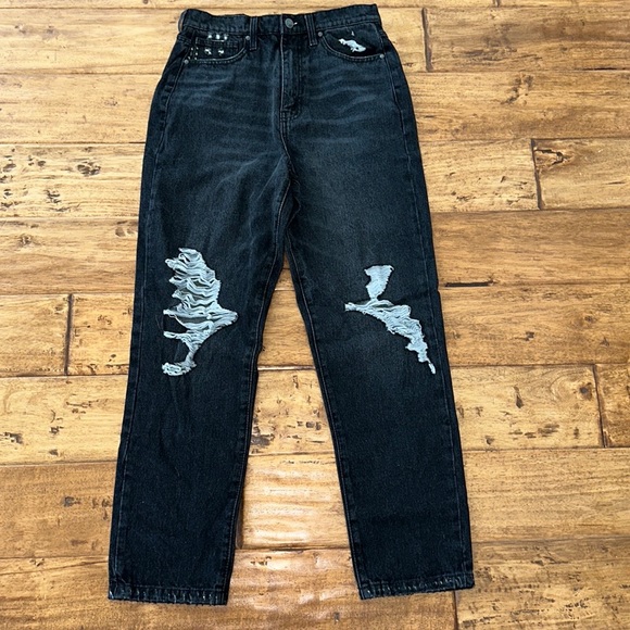 RSQ Women’s Black Destroyed High Rise Jeans - Picture 1 of 9